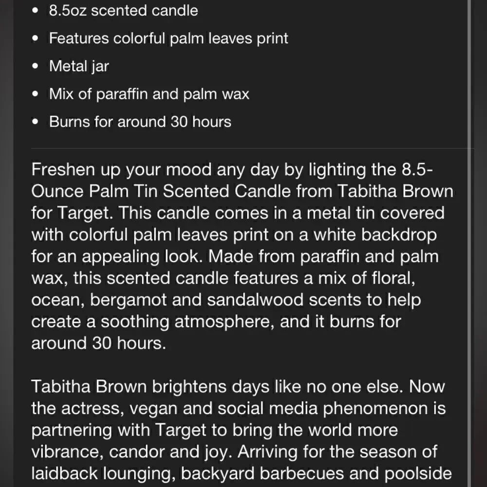 Tabitha  Brown Candle in Tin/Container - Picture 4 of 5